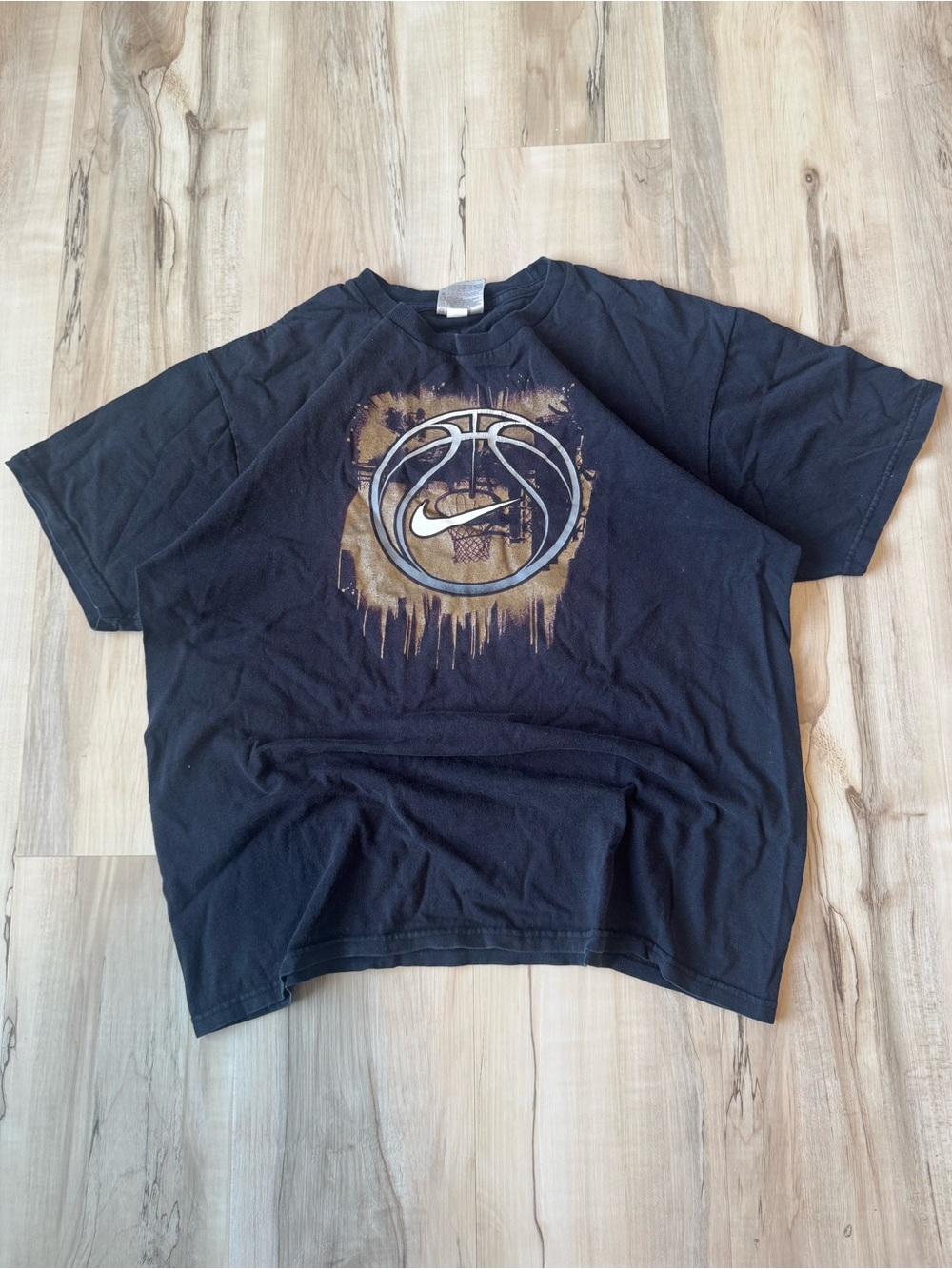 Y2K Nike‎ Black Graphic Basketball Logo Tee